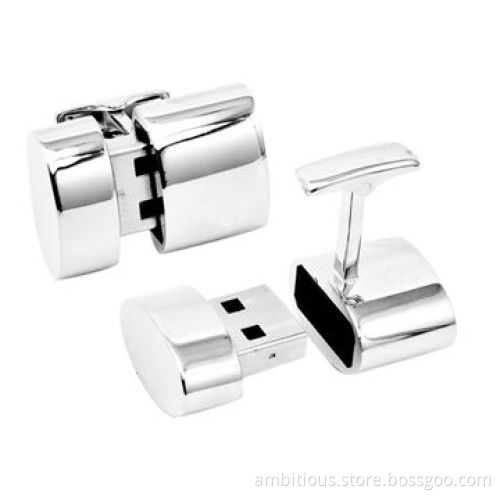 Innovative design USB cufflinks, high end silver USB flash drive